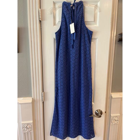 Crochet Lined Midi Tied Halter Neck Dress A New Day Grunge Y2K Women XS Beachy - Picture 4 of 8